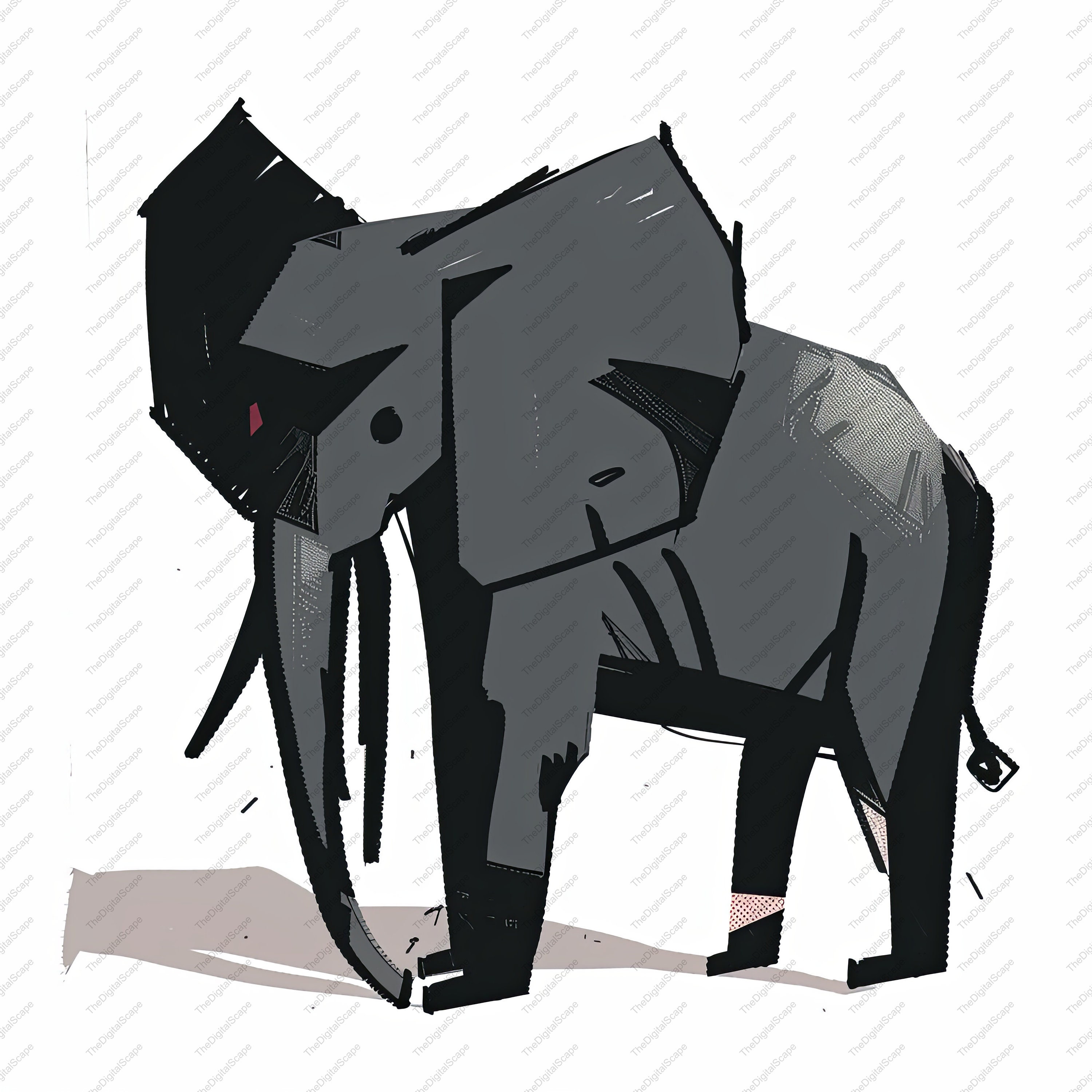 Abstract Elephant Clipart - High-quality Jpgs, Commercial Use (instant ...