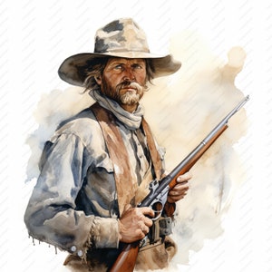 Old Western Cowboy Clipart - 10 JPG di alta qualità, album di ritagli, artigianato digitale, pianificatori digitali, diario spazzatura, commerciale, download istantaneo