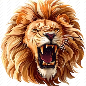 10 desenhos animados Angry Lion Heads Clipart - JPGs de alta qualidade, álbuns de recortes, artesanato digital, planejadores digitais, lixo eletrônico, download instantâneo