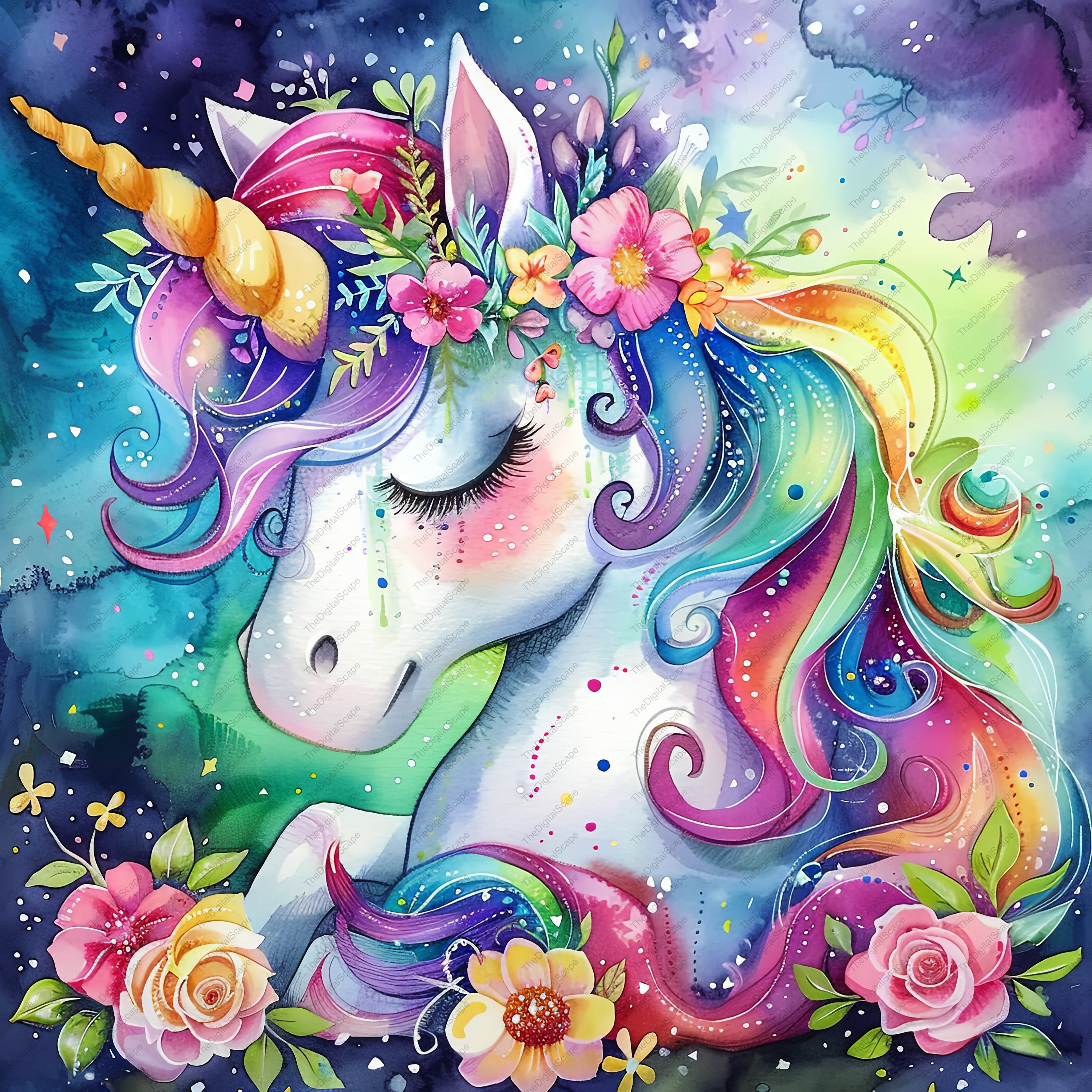 10 個の虹色の赤ちゃんユニコーンのかわいいセット 3 クリップアート