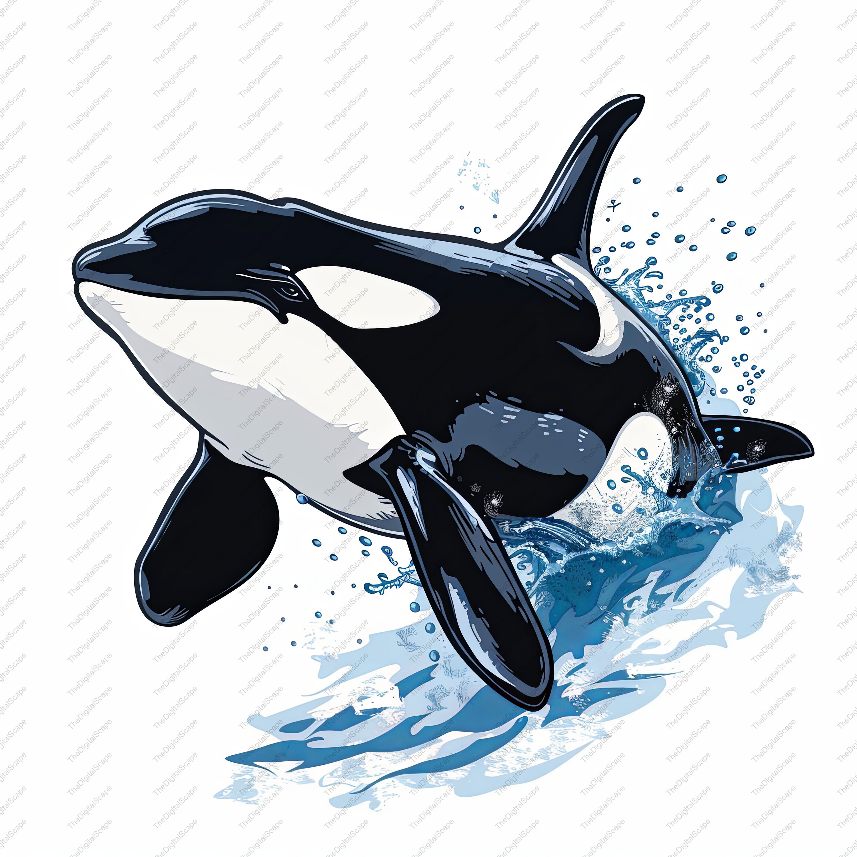 10 Cartoon Orca Whales Clipart - High Quality Jpgs, Scrapbooks, Digital  Craft, Digital Planners, Junk Journal, Commercial, Instant Download - Etsy, image size:3000x3000