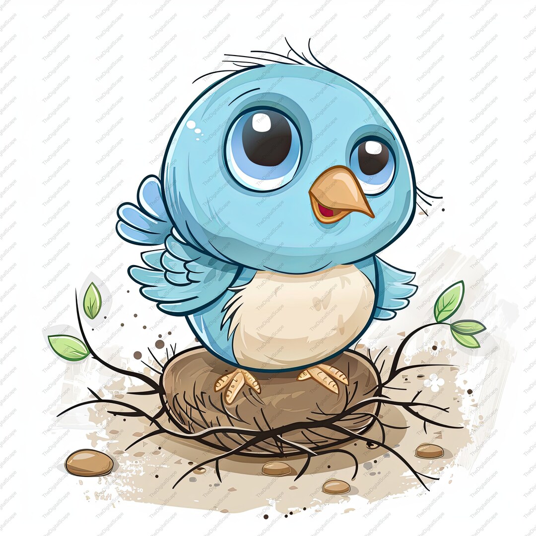 10 Cute Cartoon Baby Bird Clipart - High Quality Jpgs, Scrapbooks ...