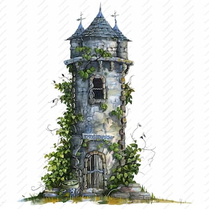 10 Wizard Towers Clipart - High Quality JPGs, Scrapbooks, Digital Craft, Digital Planners, Junk Journal, Commercial Use, Instant Download