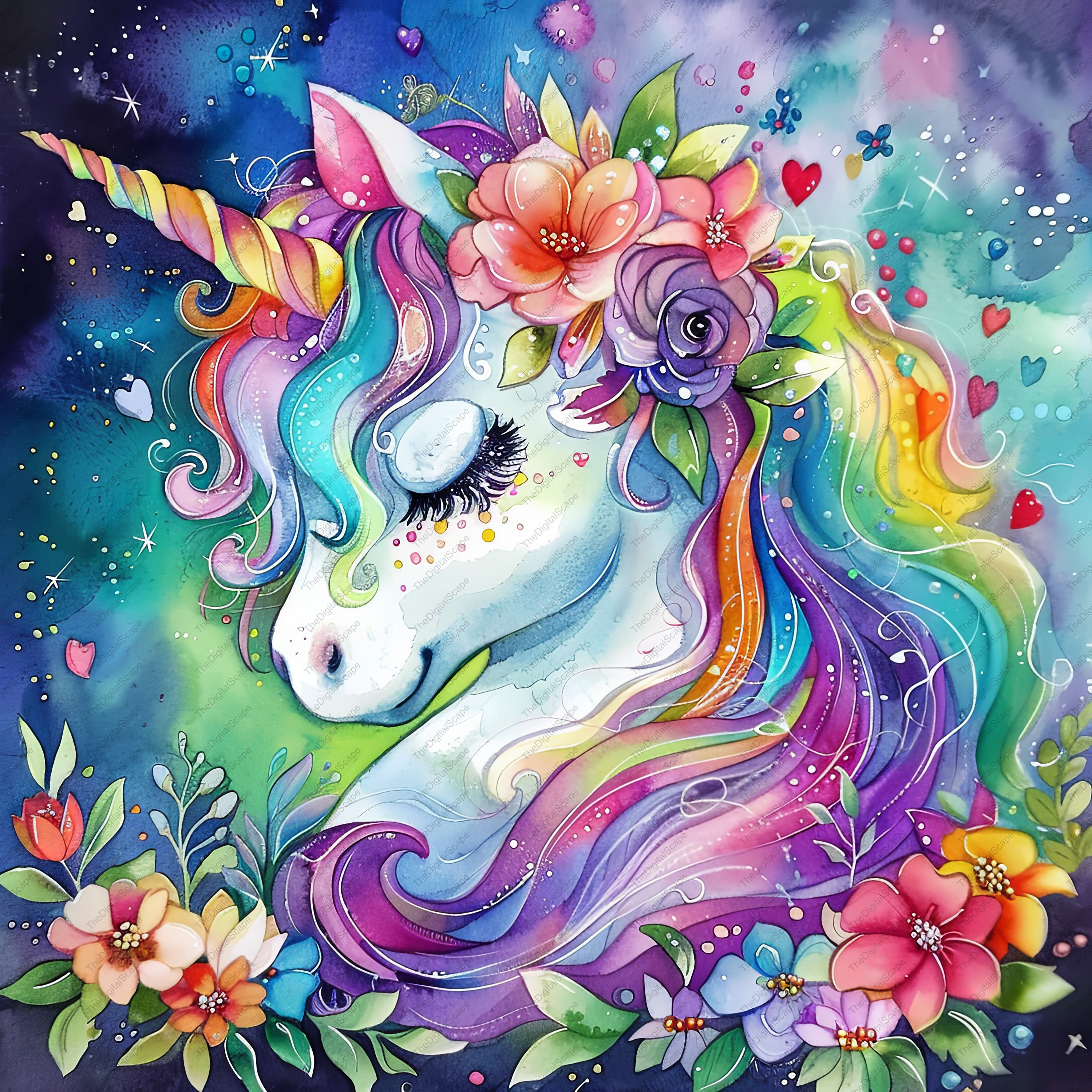 10 個の虹色の赤ちゃんユニコーンのかわいいセット 3 クリップアート