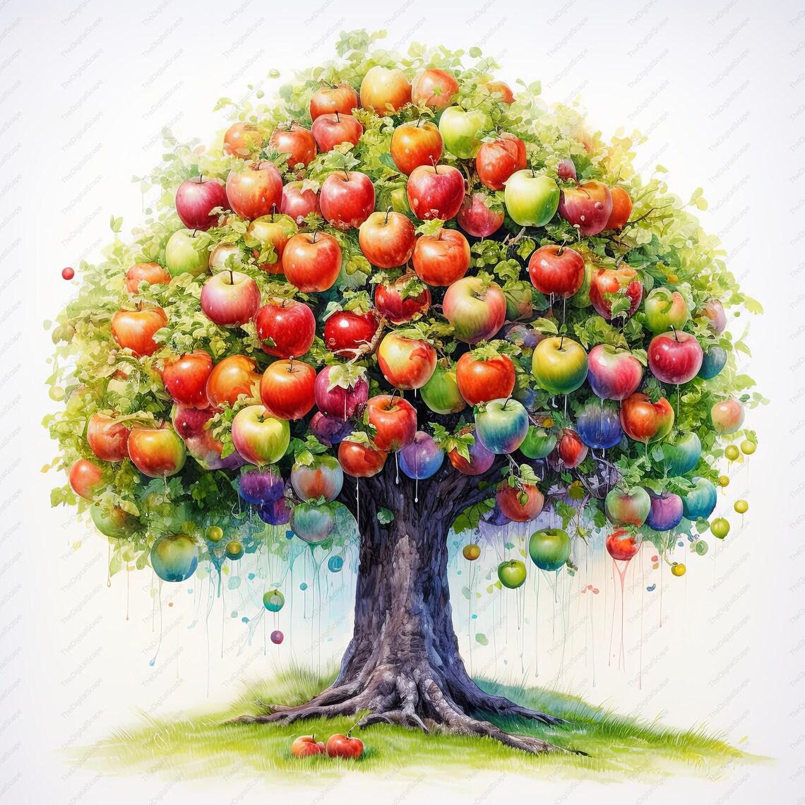 Apple Tree Clipart – High Quality Jpgs, Commercial Use (instant ...
