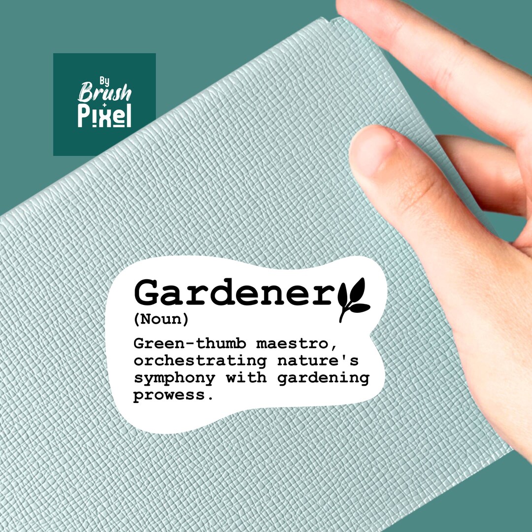 Vinyl Definition Gardener Sticker Gardens Sticker Art Garden Etsy
