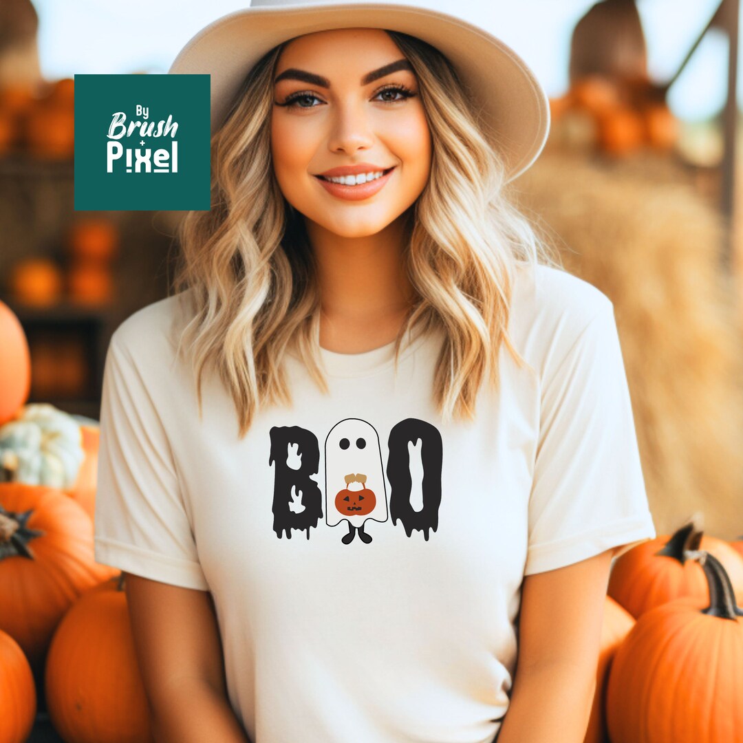 Halloween Boo Shirt Vintage Halloween Shirt Cute Ghost Shirt Etsy