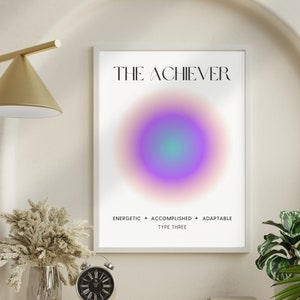 Enneagram 3 Aura Poster for Enneagram Lover Type 3, The Achiever