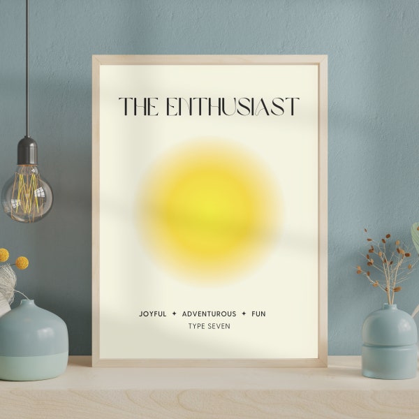 Enneagram 7 Aura Poster, Enneagram Lover Type 7, The Enthusiast