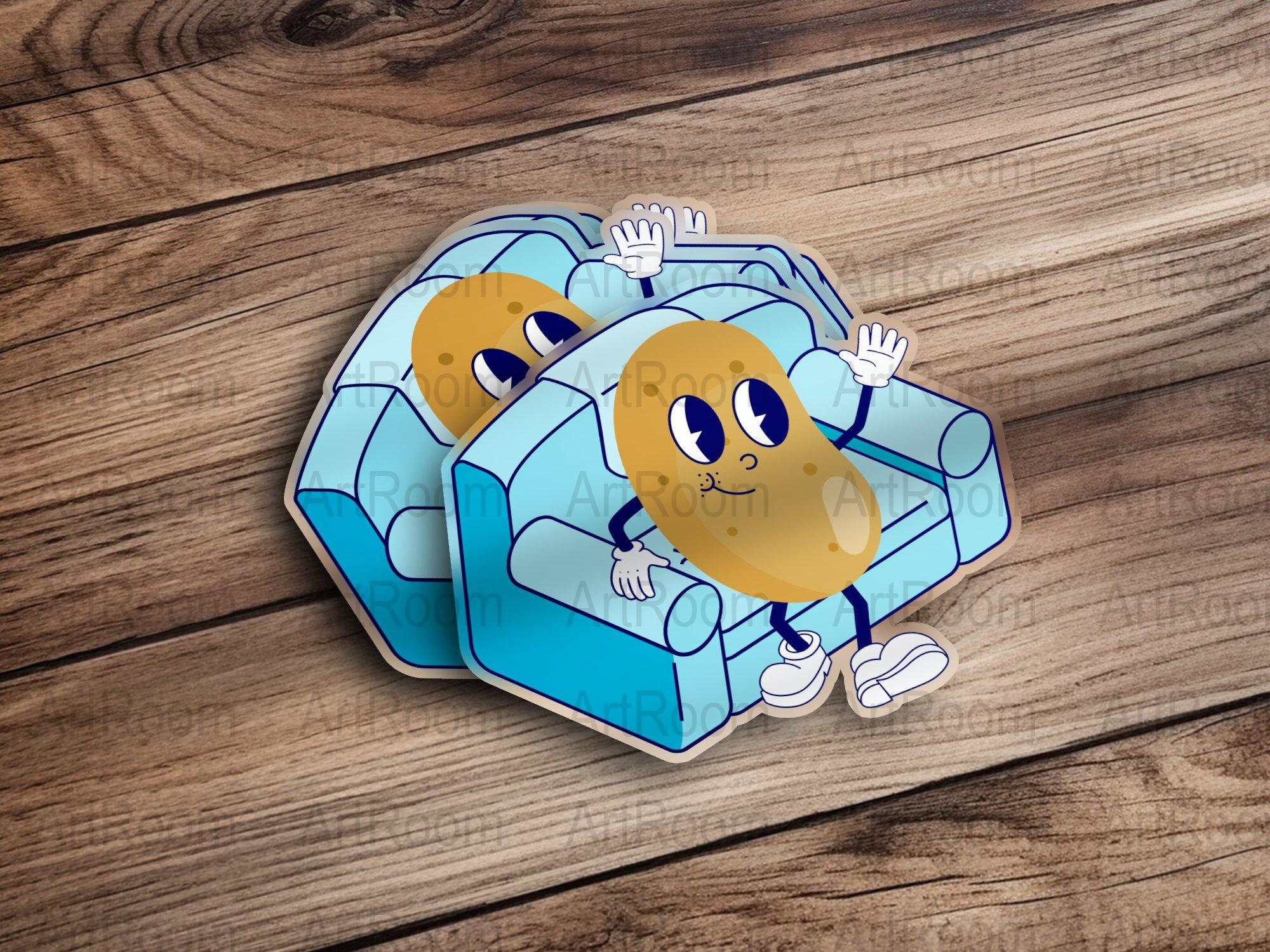 Couch Potato Digital Download Blue, Cartoon Couch Potato Png, Instant ...