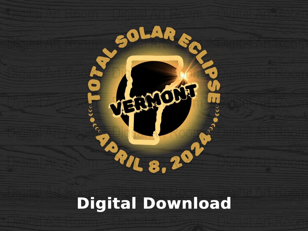 Solar Eclipse Vermont 2024 Digital Download, Vermont Solar Eclipse PNG
