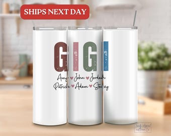 Custom Gigi Tumbler Gift Personalized Gigi Gifts for Mother's Day Gift for Gigi Coffee Tumbler With Names Custom Mom Cup 20oz Kid Name