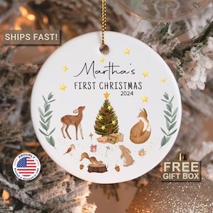 Babys First Christmas Ornament Baby Girl Gift First Christmas Ornament Custom First Ornament Personalized Baby Gift Kids Christmas Ornament