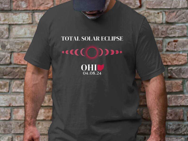 Total Solar Eclipse 2024 Ohio Commemorative Tshirt, Unique Eclipse