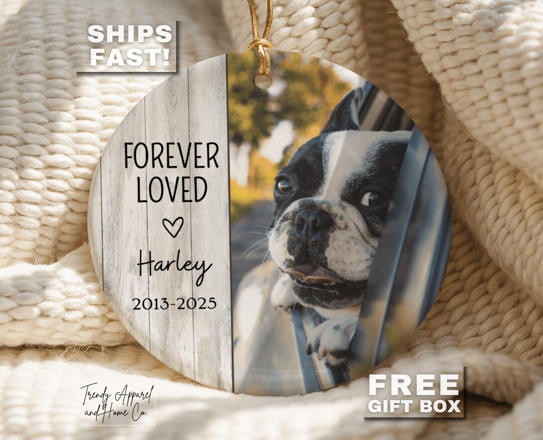 Dog Memorial Ornament - Custom Dog Memorial Christmas Gift- Pet ...