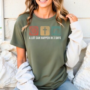 He is Risen Shirt, Vintage Easter Tshirt, Easter Shirt, Shirt for Easter, Good Friday T-Shirt, A Lot Can Happen in 3 Days Shirt, Easter Gift