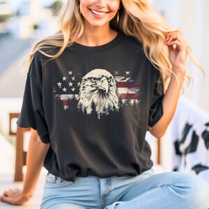 USA Flag Shirt, Vintage USA Tshirt, American Bald Eagle Gift, Eagle Shirt, USA Flag Tee, 4th of July Shirt, Patriotic Flag Shirt, usa Gift