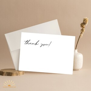 Minimalist Thank You Card, Simple Thank You Card, Modern Thank You Card, Minimalist Card, Wedding Thank You, Instant Download, Flat Card