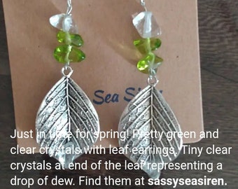 Spring leaf earrings