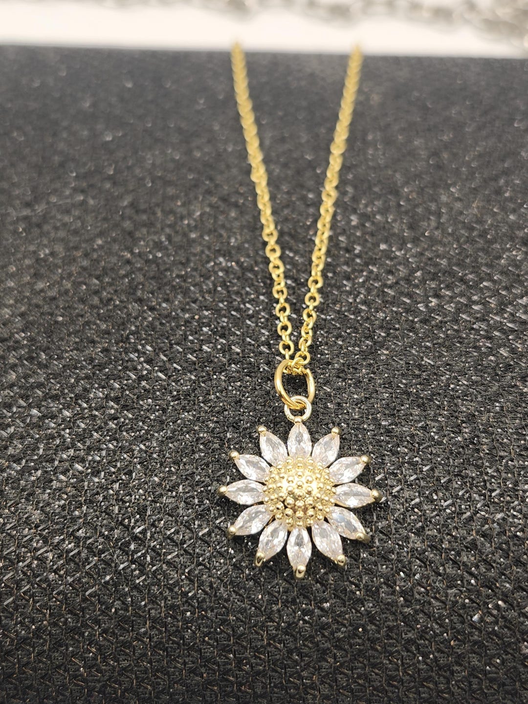 Cubic Zirconia Daisy Necklace - Etsy
