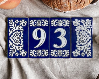 Keramische huisnummers, adresnummers voor buiten, decoratieve tegels in aangepaste kleur