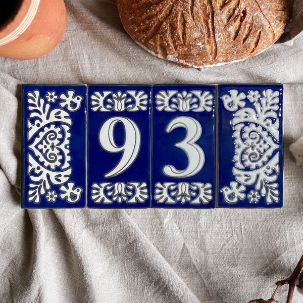 Ceramic house numbers, outdoor address numbers, custom color decorative tiles