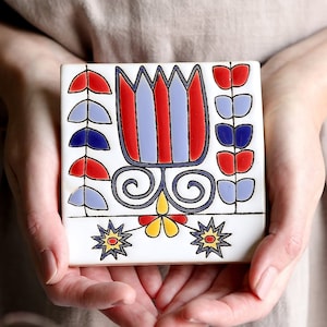Decorazione in piastrelle di ceramica Tulip, piastrelle per paraschizzi da cucina, piastrelle murali in ceramica