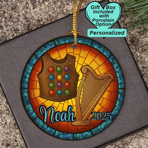 12 Tribes Breastplate and Lyre Personalized Ornament Available in Porcelain, Ceramic and Aluminum