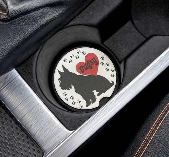 Personalized Schnauzer Vehicles Cup Holder Absorbent Soapstone Coaster - Custom Schnauzer Gift for a Car or Truck -Schnauzer Parent Pet Gift