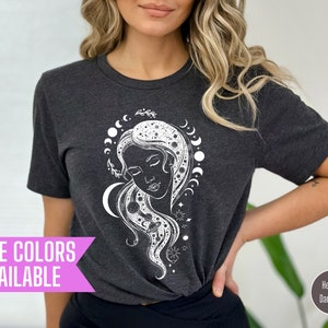 Witchcraft Moon Goddess Shirt, Aesthetic Shirt, Moon Goddess, Goth Shirt, Witch Clothing, Celestial Shirt