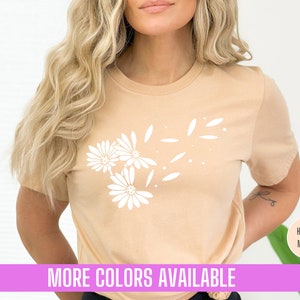 Wildflower T-Shirt: Blowing Petals Graphic Tee, Gardener Gift
