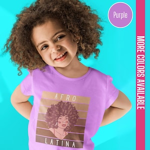 Kids Afro Latina Shirt, Black Girl Gifts, Latina Shirt, Black Girl Magic, Black Queen, Afro Girl Shirt