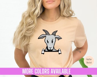 Cute Goat T-shirt, Funny Farm Animal Tee, Gift For Her