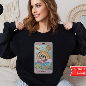 Skeleton Tarot Card Sweatshirt, The Audacity Tarot Card Sweatshirt, Tarot Card Sweatshirt, Tarot Card Mystical Tarot, Tarot Sweatshirt
