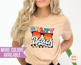 Salty Beach T-Shirt: Summer Vibes Palm Graphic Tee