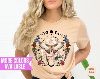 Mystical Mother Moth T-Shirt: Floral Earth Lover Tee
