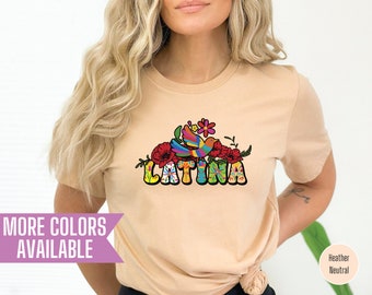Latina Floral T-Shirt: Spanish Woman Tee, Feminist Gift