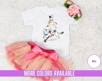 Kitten Pile Baby Onesie, Organic Cotton, Gender Neutral