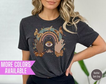 Mystic Butterfly T-Shirt: Witch Hands Rainbow Metamorphoses
