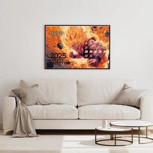 Dragon Ball Z 2024-2025 Printable Calendar – Digital Download – Anime Wall Art – DBZ Fan Gift – A4, A5, Letter, Poster Size&quot;