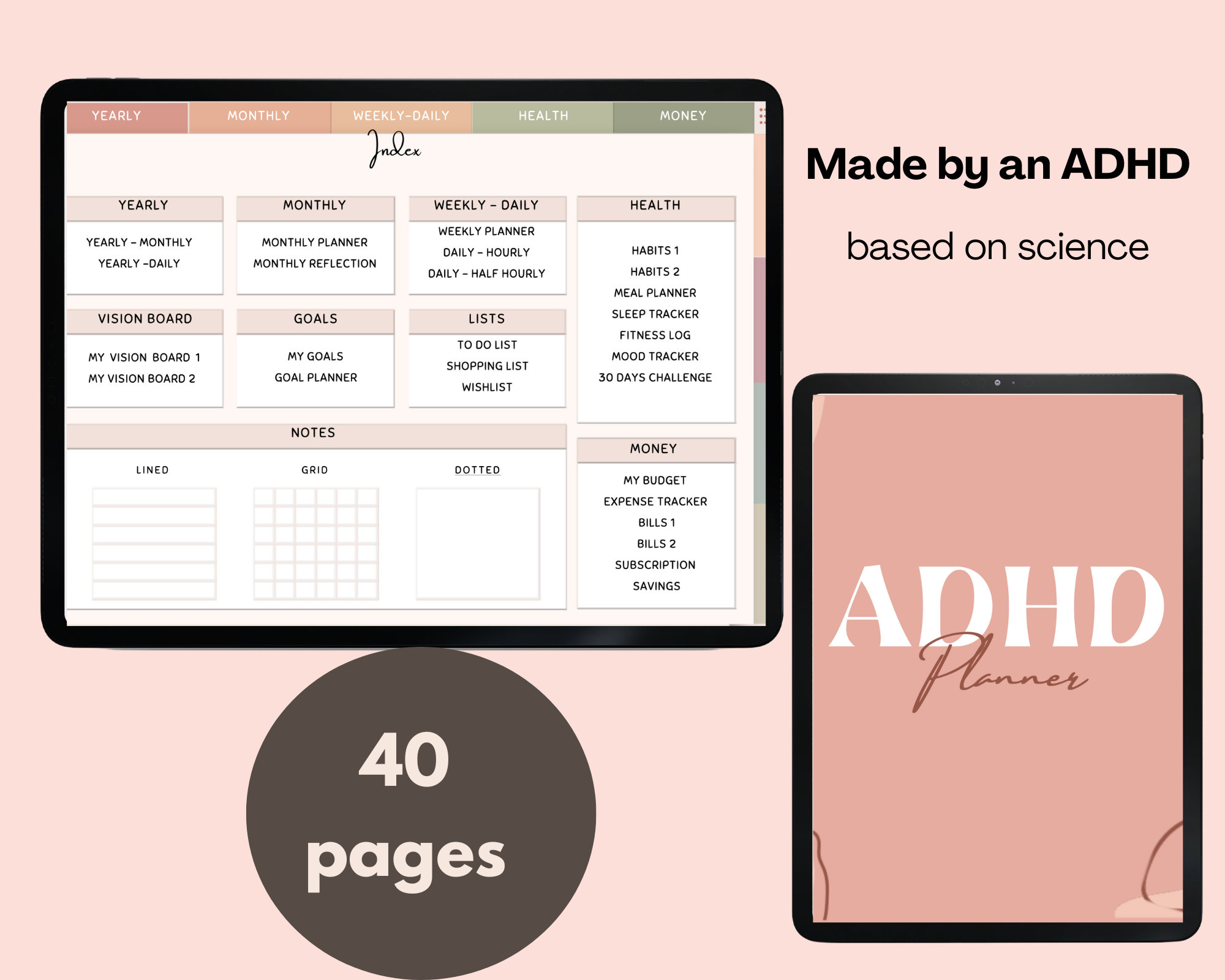 Adhd Printable PLANNER HABIT TRACKER Digital Adult Downloadable ...