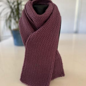 Scarf for women, hand knitted scarf, purple scarf, handmade warm scarf, unisex purple scarf, knitted Christmas gift for her, winter scarf
