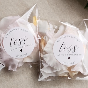 Wedding Exit Toss Stickers Petal Bags for Bride Groom Exit Toss Wedding Stickers and Bags for Petal Toss Personalised Wedding Exit Toss Bags