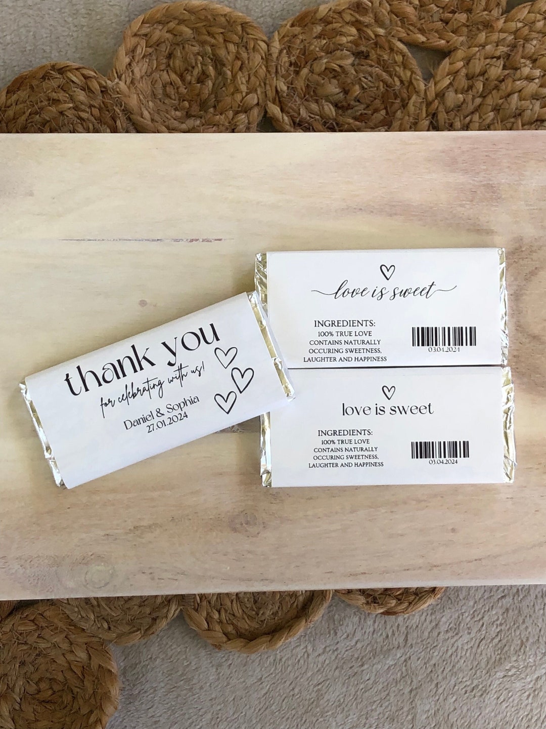 Wedding Favours Custom QR Code Chocolate Label Wrappers Etsy
