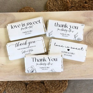 Wedding Favours Custom Chocolate Bar Labels Guest Gifts Personalised Wedding Favours Bulk Gift Labels Chocolate Wrappers Aldi Mini Choc Bars