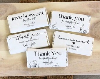 Wedding Favours Custom Chocolate Bar Labels Guest Gifts Personalised Wedding Favours Bulk Gift Labels Chocolate Wrappers Aldi Mini Choc Bars