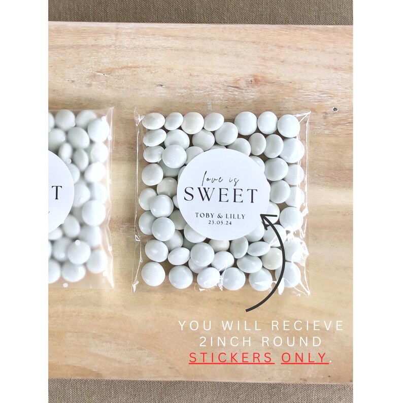 Wedding Favour Stickers Round Personalised Wedding Sticker Gift Tag Custom Sticker His Her Favour Wedding Gift Guest Party Favour Sticker bild 2
