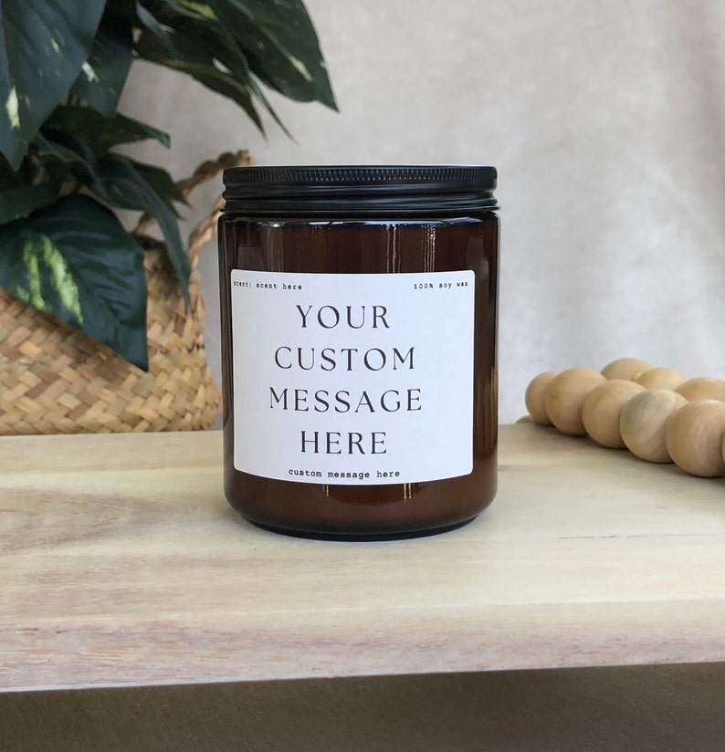 Custom Text Candle Gift Personalised Candle Gift for Candle Lover