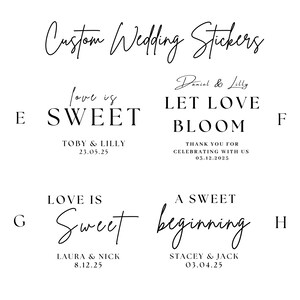 Wedding Favour Stickers Round Personalised Wedding Sticker Gift Tag Custom Sticker His Her Favour Wedding Gift Guest Party Favour Sticker bild 6