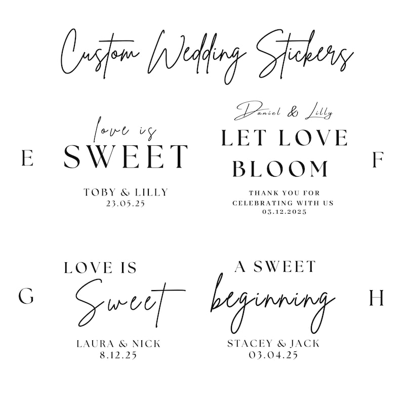 Wedding Favour Stickers Round Personalised Wedding Sticker Gift Tag Custom Sticker His Her Favour Wedding Gift Guest Party Favour Sticker bild 6